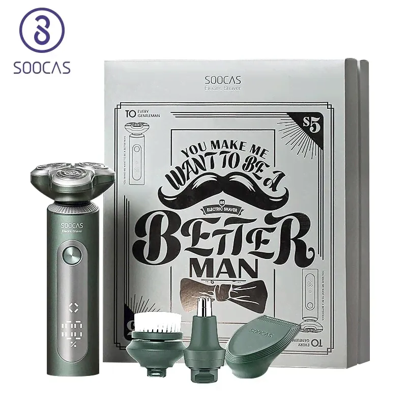 Soocas S5 Electric Shaver 360 Floating Head LED Display IPX7 Waterproof Portable Clipper Razor Hair Shaving Trimmer for Men's Gift-0